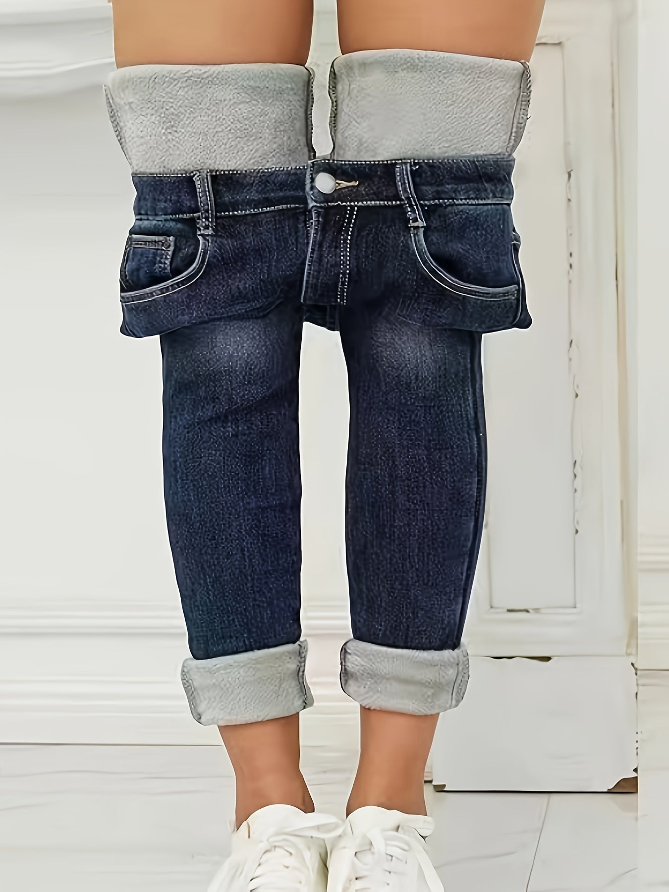 Komfortable Winter Jeans Plüsch gefüttert