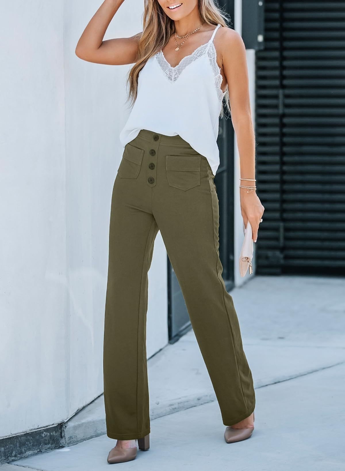 Nina Hohe Taille Stretchhosen